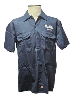 Dickies Navy Short-Sleeve Button-Down Work Shirt